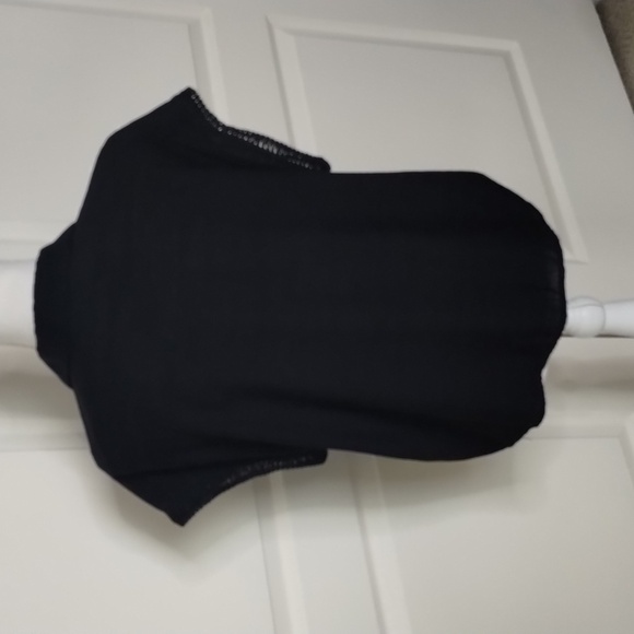 Mod Ref Button Down Top black short sleeve with cuff detail collared - Picture 6 of 10